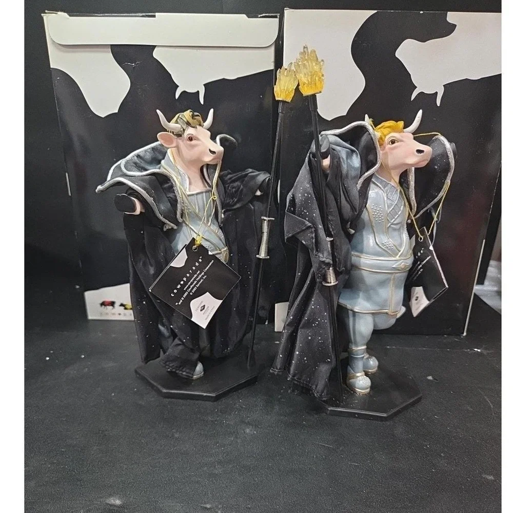 Cow Parade Siegfried & Roy Figurine,‎ Westland Giftware, #7280 & 7281, Box/Tag